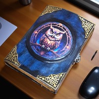 Gothic Owl Leather Journal: Handmade Vintage Writing Notebook