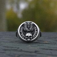 Masonic Owl Ring Sterling Silver 925, Wise Men Are Silent Mason Ring, Skull Lodge Signet Ring Men