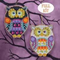 KIT - Boo'tiques Owls - Satsuma Street Halloween Ornament cross stitch kit
