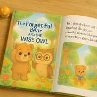 The Forgetful Bear and the Wise Owl – Kids Storybook PDF, Digital Download, Watercolor Illustr