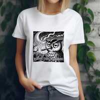 Burnin’ Thru My Issues! Owl T-Shirt, Vintage Cartoon Style, Grainy Effect Spooky Halloween Tee