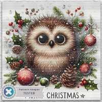 Cute Christmas Owl Full Coverage Counted Cross Stitch Pattern Digital PDF Compatible with Pattern Ke