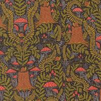 PREORDER Night Owl Mushroom Midnight 48423 24 by Gingiber- Moda- 1/2 Yard