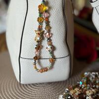 Brown Owl Bag Charm: Cellphone Wristlet Lanyard - Handmade