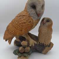 Vintage Leonardo Barn Owl and Owlet
