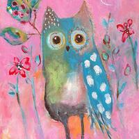 Whimsical Owl Giclee Print - Quirky Bird Wall Art