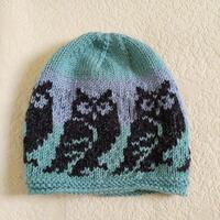 Handmade Knit Owl Beanie: Colorful Jacquard Winter Hat