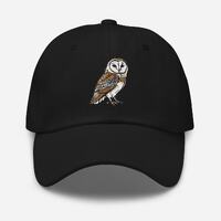 Embroidered Barn Owl Dad Hat: Unstructured Cotton Cap, Bird Lover Gift