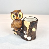 Vintage MCM Owl Figurine: Joseph Originals Japan, Toothpick Holder