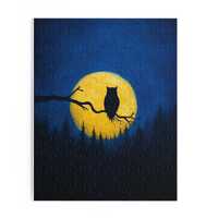 Puzzle, Hand Drawn Owl at Night, Gift Idea for Puzzle Enthusiasts, 120-Piece, 252-Piece, 500-Piece, 