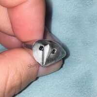 925 Sterling Silver Owl Ring, Perfect Ring For Animal Lover, Owl signet pinky ring, Owl Face Ring, B