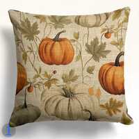 Autumn Decor Printed Pillow Covers, Fall Pumpkin, Owl, Acorn, Seasonal Home Decor, Rustic Farmhouse 