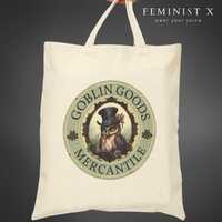 Goblin Goods Halloween Owl Tote Bag Cotton Canvas Spooky Season Trick or Treat Back to School Nurse 