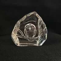 Vintage Kelonia Canadian Art Glass Owl Paperweight