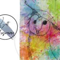 Playful Owl Fleece Blanket Watercolor Owl with Leaf | Cozy Arctic Throw in 3 Sizes | In-House Artist