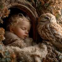 Fantasy Forest Digital Photography Background, Woodland Creatures, Owl, Fall Baby Kids Photo Prop, P