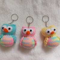1pc Owl Keychain, Knitted Mini toy, Bag Pendant
