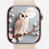 Owl Night Lantern Apple Watch Wallpaper: Moonlight Forest Watch Face