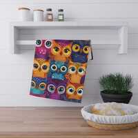 Whimsical Owl Tea Towels, Kitchen Decor, Gift for Owl Lovers, Colorful Home Accessories, Unique Hous