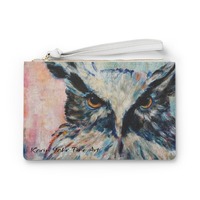 Colorful Owl Clutch Bag, Art Print Bag, Makeup Pouch, Gift for Nature Lovers, Handbag for Every Occa