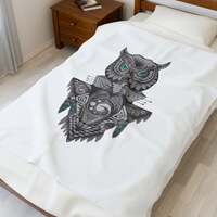 Boho Owl Plush Blanket: Super Soft Throw for Cozy Home Decor