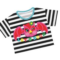 Let's Rock Owl Cropped Striped Women's T-Shirt - Cute Retro Owl Vintage Womens Shirt