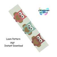 Owl loom bracelet pattern Seed bead bracelet design Owl Beading design Miyuki bracelet diy Beading t