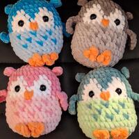 Adorable Crochet Owl made with very soft Chenille yarn made to order