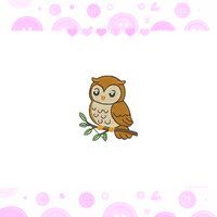 Embroidery Design Mini Cute Owl - 4cm