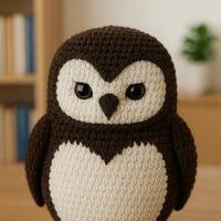 Handmade Crochet Owl Plush Toy • Amigurumi Barn Owl Decor • Stuffed Animal Bird Plush &bul