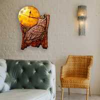 Unique Wooden Owl Wall Clock – Rustic Handmade Wood Clock, Carved Owl Decor, Nature Inspired W