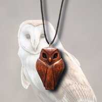 Handmade Wooden Owl Pendant Necklace | Rustic Boho Jewelry