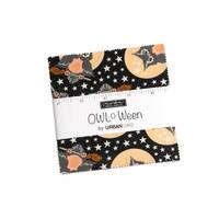 Owl.o.ween Charm Pack by UrbanChiks for Moda Fabrics, Halloween Fabric, Owl Fabric, Holiday Fabric -