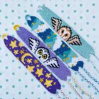 Night Owl Friendship Bracelet Collection with Adjustable Braided Tie | Whimsical Moon, Stars, & 