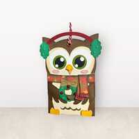 Christmas Owl Ornament Gift Card Holder: Layered Cardstock, Holiday Decor
