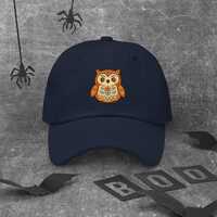 Hand Drawn Folk Owl Fall Autumn Colors Classic Dad Hat | 100% Chino Cotton Twill | Adjustable strap 