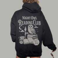 Night Owl Reading Club Hoodie | Book Lover's Hooded Sweatshirt