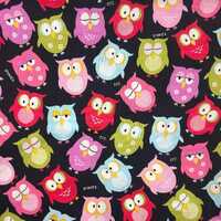 Bright Owls Fabric 100% Cotton