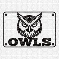 Owls SVG png dxf pdf eps | School Mascot Digital File for Hat Patches, Laser Engraving, Sublimation,