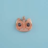 Rose gold Filled Owl Pendant,CZ Micro Pave Owl pendant,Dainty Animal Charm,Mother's Day Gift,Uni