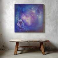 Glow in the Dark Owl and Pleiades Painting