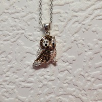 Rhinestone Owl Necklace