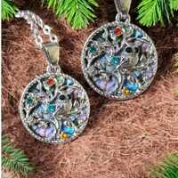 Tree of life owl necklace pendant stylish jewellery colourful artisan crafts fashion colourful gifts