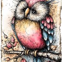 owl art, cute owl, watercolor owl, forest owl, bird illustration, whimsical owl, owl decor, colorful