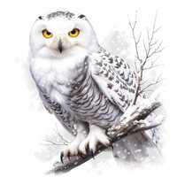 11 Winter Snowy Owl Clipart Bundle, Arctic Bird Illustration, Printable Watercolor Clipart, High Qua