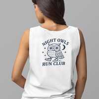 Funny Run Club Tank Top | Funny Owl Running Shirt | Evening Runners Top | Running Club Top | Gift fo