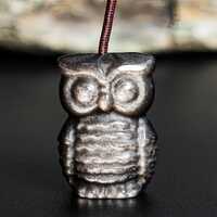 Genuine Natural Silver Obsidian Owl Pendant Grade AA Gemstone Obsidian Pendant (5 Pcs)