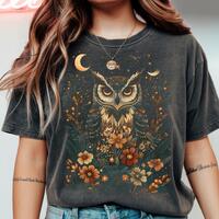 Celestial Boho Owl PNG Design, Mystical Boho Owl Shirt Design, Trendy Celestial Vintage T-Shirt Desi