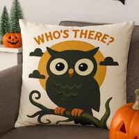 Who's there? Owl Halloween SVG, DXF | Cute Night Owl Moon Cut File | Kids Fall Craft Design | Cr