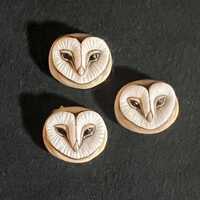 Laura Mears Owl Faces:  Set of Three